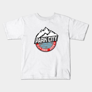 Ski Park City Utah USA Skiing Paradise Kids T-Shirt